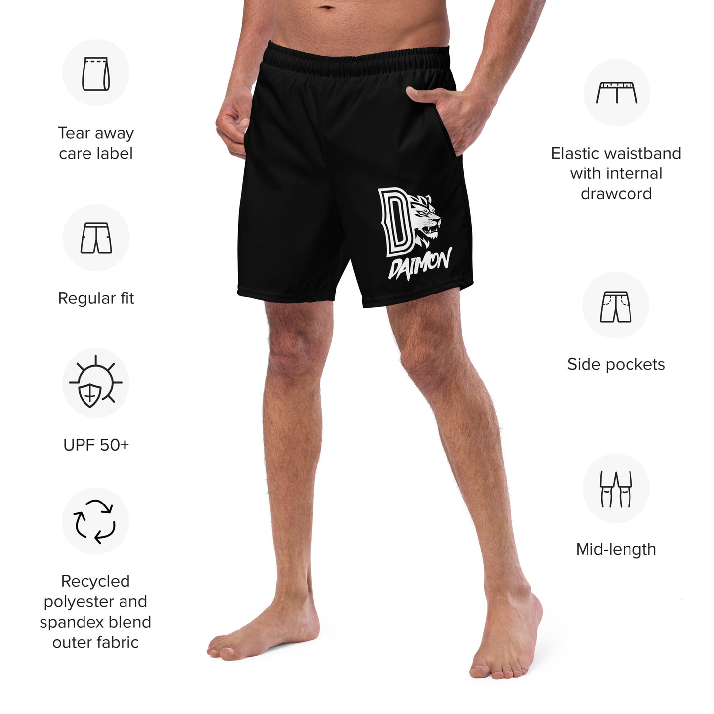 DAIMON COLLECTIVE - LION'S HEAD SWIM TRUNKS