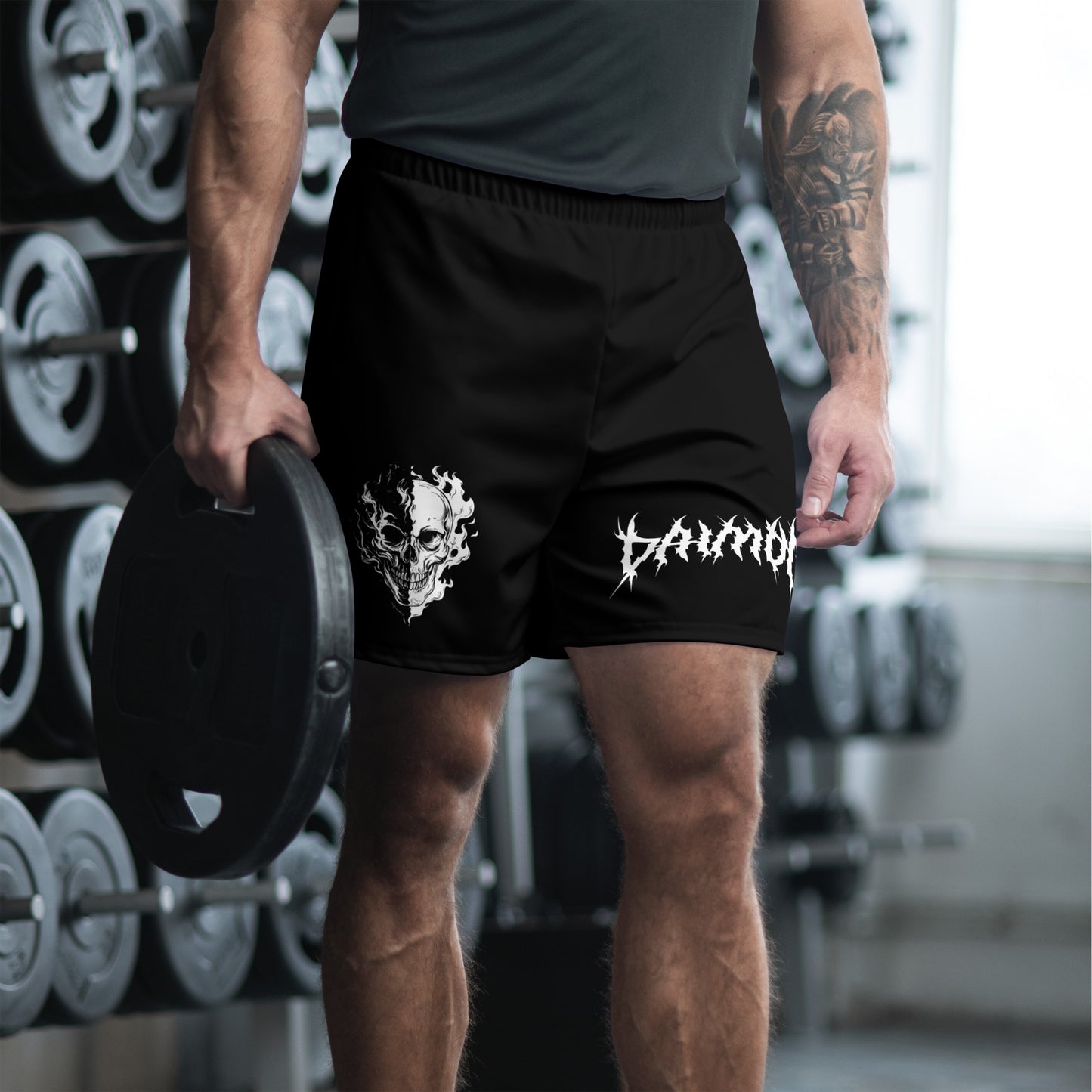 DAIMON: DUALITY SKULL ATHLETIC SHORTS